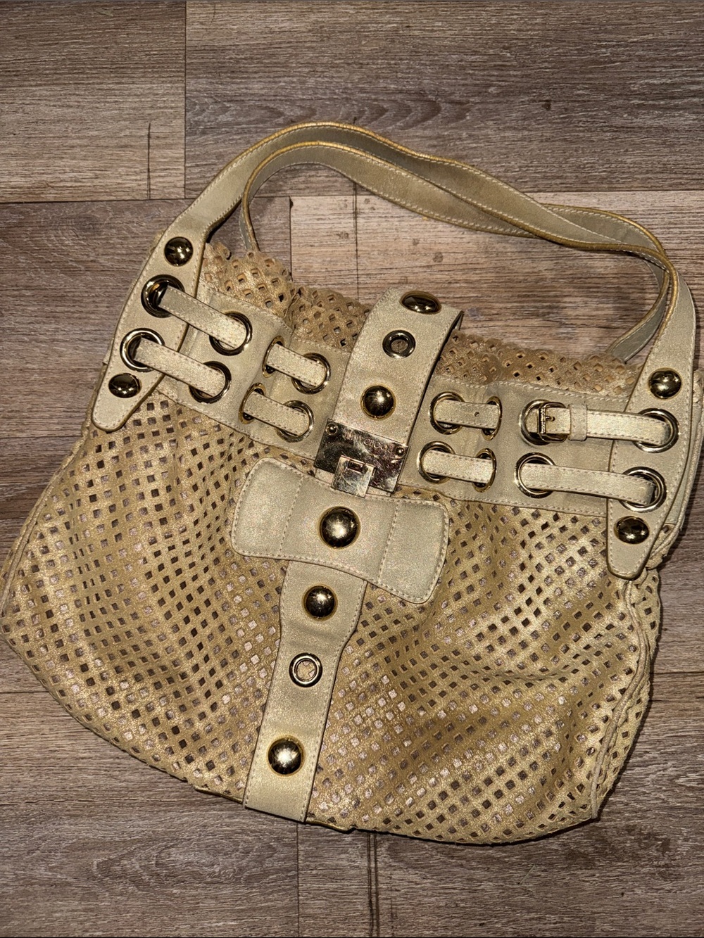 Jimmy Choo Gold Riki Shoulder Bag